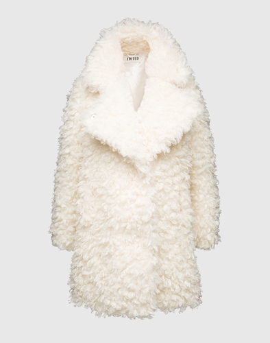 EDITED the label Kurzmantel in Felloptik Teddy Damen beige/weiss