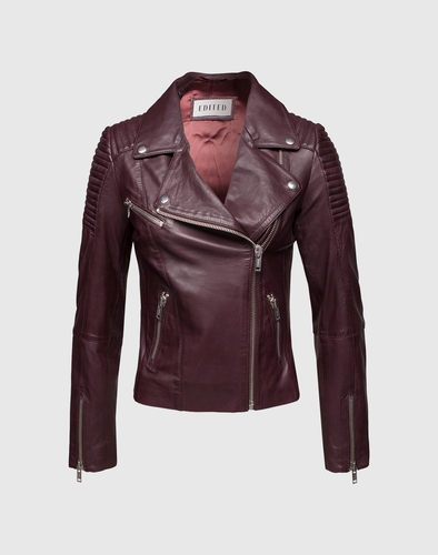 EDITED the label Lederjacke im Bikerstil Lu Damen rot