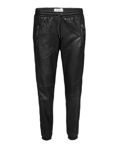 VERO MODA Jogginghose in Lederoptik Delta Butter schwarz