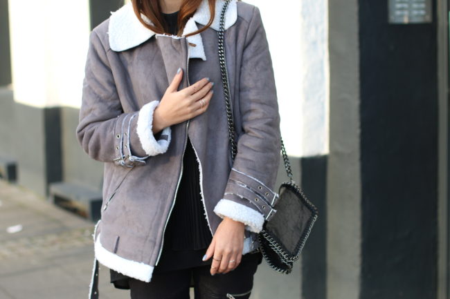 graue lammfell jacke