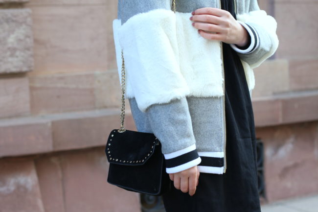 graue streetstyle bomberjacke