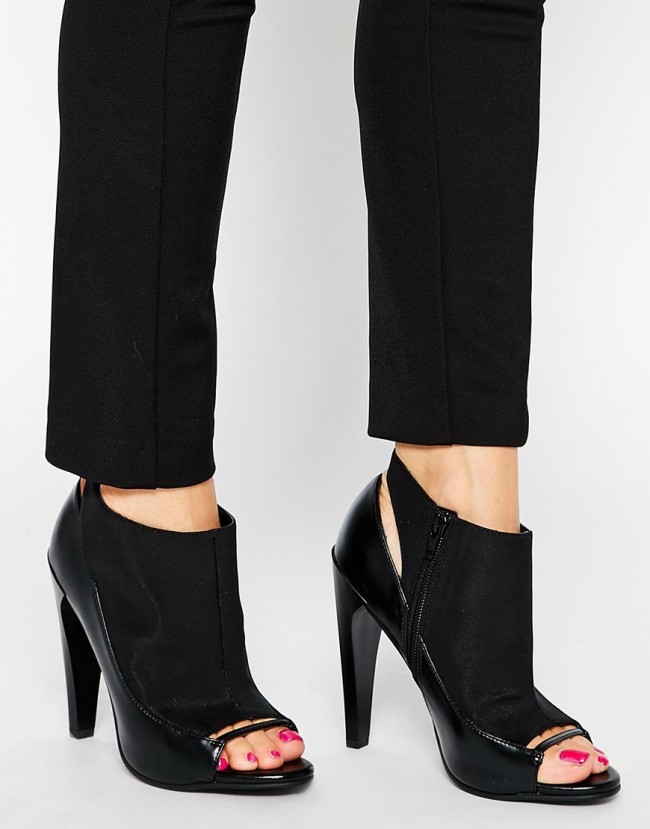 ASOS - EMPIRE STATE OF MIND - Peeptoe-Stiefeletten - Schwarz