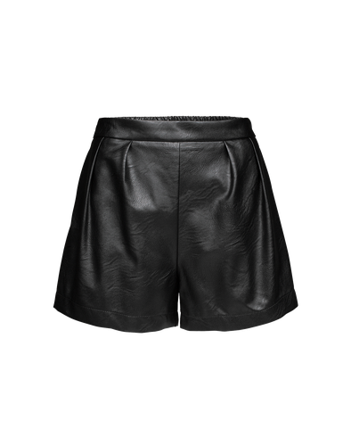 EDITED THE LABEL Shorts in Lederoptik Leandra schwarz