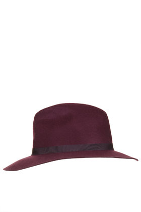 Topshop - Klassischer Filzhut - Burgund
